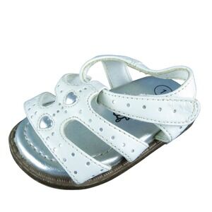 Teeny Toes Girls Gladiator Size T 1 Medium Shoes‎ White Synthetic Hook & Loop